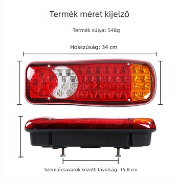 LED hátsó lámpa teherautóhoz, 12V, 13.8W, 2835 LED-ek, 12500 lm, 8700K