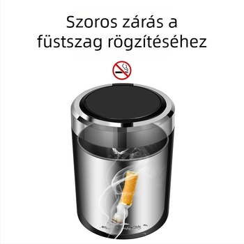 Autó hamutartó, fém kivitel, LED világítás, magas lángtűrő képesség, modell 1091