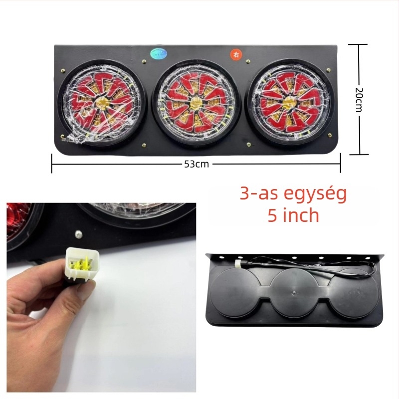 LED hátsó lámpa 24V, vízálló, rozsdamentes acélból, teherpótkocsihoz – fék, index, villogó, 15W