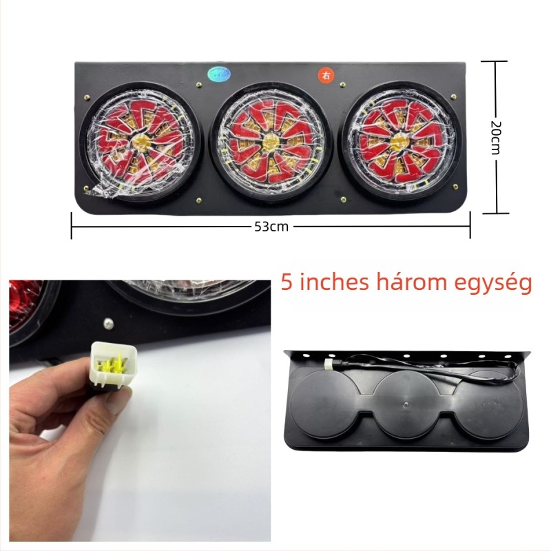 LED hátsó lámpa 24V, vízálló, rozsdamentes acélból, teherpótkocsihoz – fék, index, villogó, 15W