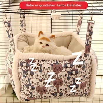 Fűből készült macskahammock, zárt téli fészek, függő macskaháló, Beijing-origin