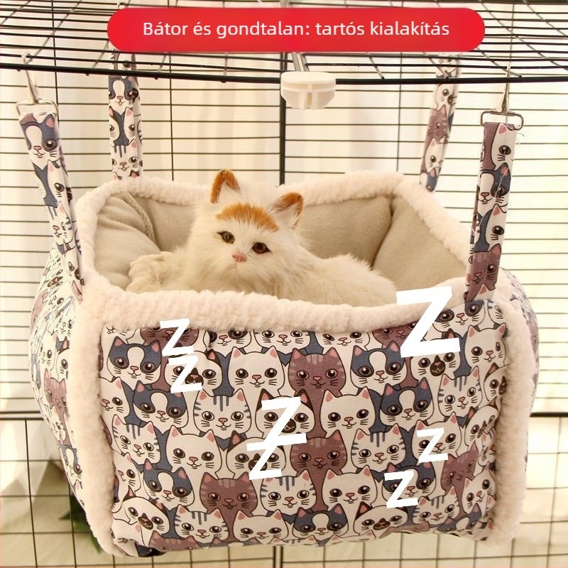 Fűből készült macskahammock, zárt téli fészek, függő macskaháló, Beijing-origin