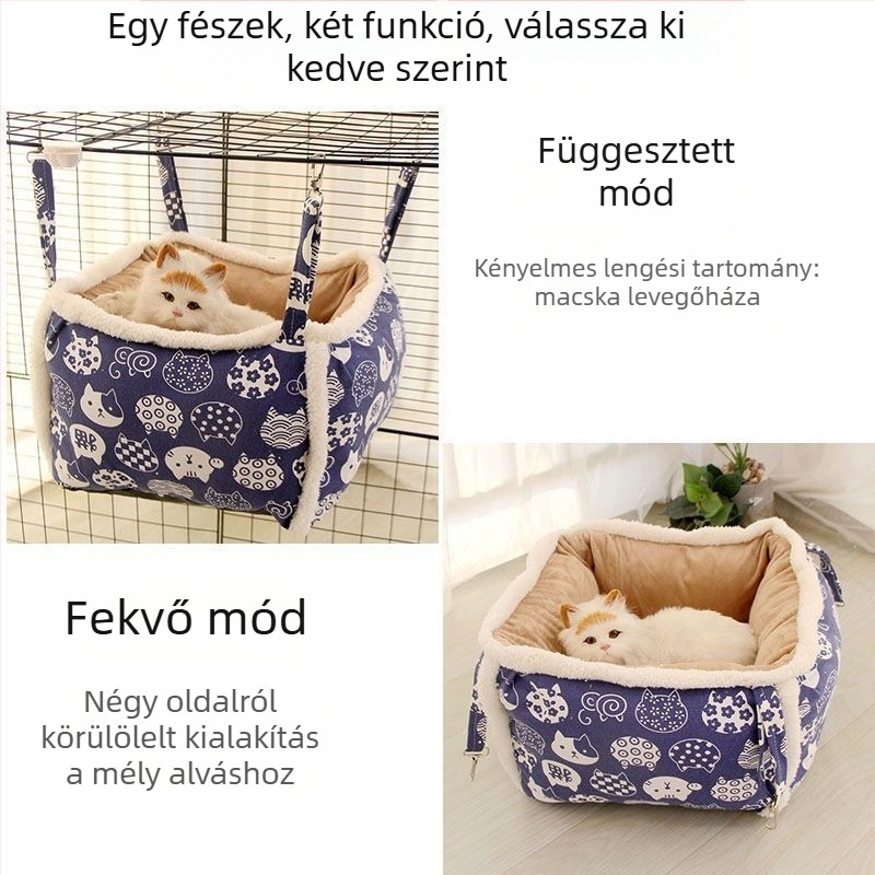 Fűből készült macskahammock, zárt téli fészek, függő macskaháló, Beijing-origin