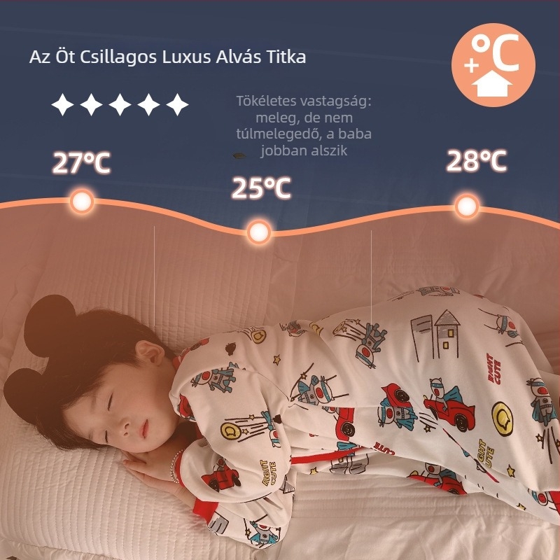 1–3 éveseknek készült alvózsák, puha bársonyos anyag, bársonypamut töltet, vastag.