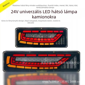 LED hátsó lámpa teherautóhoz, PS ház, 12–24V, kompatibilis traktorkamionhoz