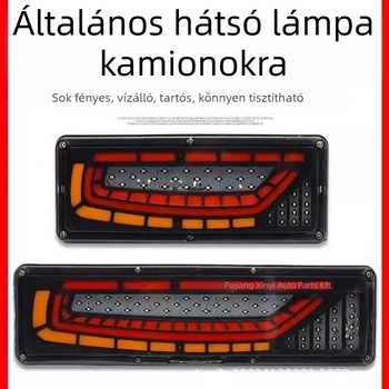 LED hátsó lámpa teherautóhoz, PS ház, 12–24V, kompatibilis traktorkamionhoz