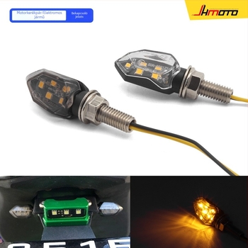 Motorkerékpár LED irányjelző, 5 LED-es, 12V, modell Zxd-414, műanyag ház