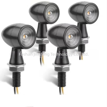 LED mini golyó alakú motorkerékpár jelzőfény, fém ház (PC + cinkötvözet), 12V, MQ-3010