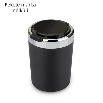 Autóba szerelhető hamutál fedéllel és fém belsővel, egygombos nyitás, lágy világítás, modell 00022, autóhoz és otthoni használatra