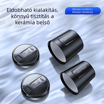 Autókerámia hamutál fedővel és LED világítással, modell 1507, 200 g