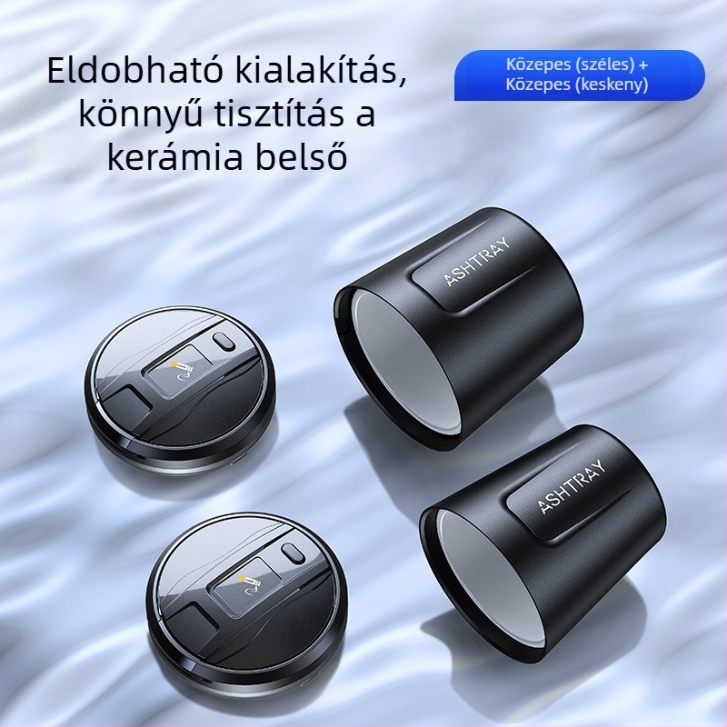 Autókerámia hamutál fedővel és LED világítással, modell 1507, 200 g