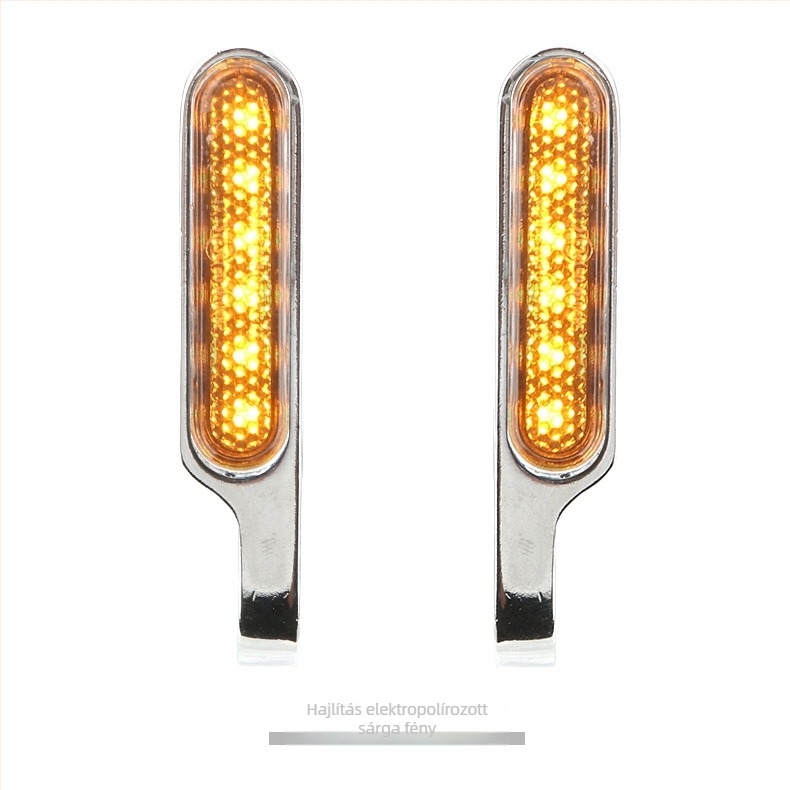 Motorkerékpár kormányra szerelt LED index lámpa – retro mini jelző, 10 LED, 12V, 3W, alumíniumötvözet + akril