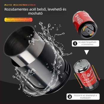 Autó hamutál fedéllel, multifunkcionális rozsdamentes acél belső kiegészítő, modell 288, gravírozott felület