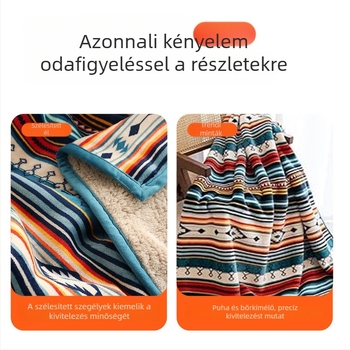 Szuper puha sherpa takaró geometriás mintával, poliészter szálból, 300–500 g, digitális nyomtatás, testreszabható