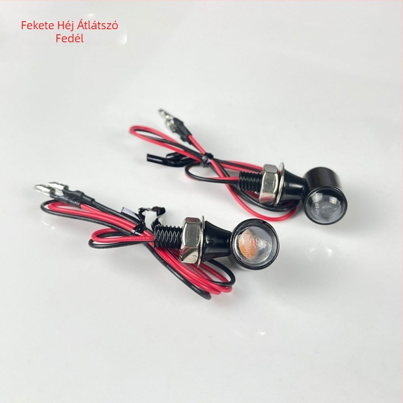LED mini indexlámpa féml burkolattal (cinkötvözet/PC), modell QYQ-3019, 12V, 1W, módosított autók és motorkerékpárok számára