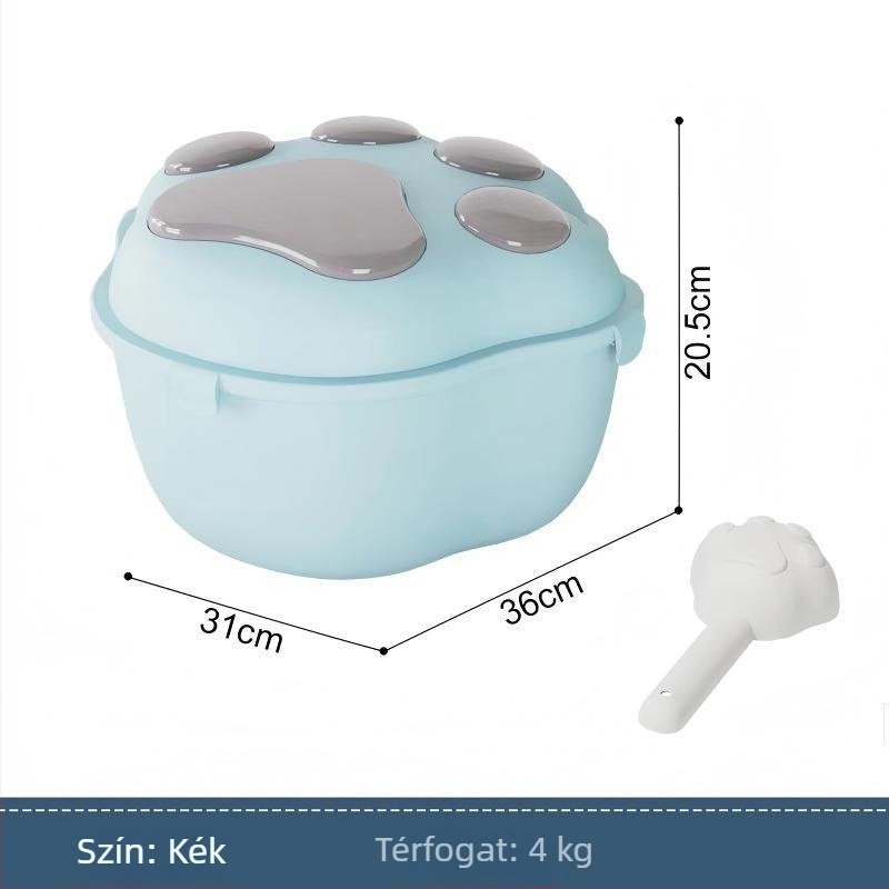 Állateledel-tároló kutyáknak és macskáknak, PP anyag, kapacitás 4-6 kg