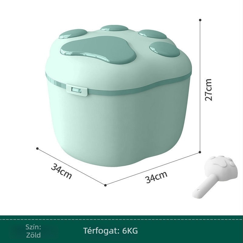Állateledel-tároló kutyáknak és macskáknak, PP anyag, kapacitás 4-6 kg