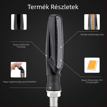 Motorkerékpár LED irányjelző, univerzális, 12V, modell motor051, élettartam 50000 óra