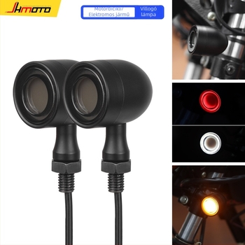 Motoros kerékpár LED indexlámpa – 3 LED, 12V, alumíniumötvözet, háromfunkciós együttes jelző, modell Zxd-76
