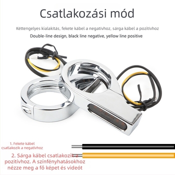 Csatolt LED indexlámpa 12V-os motorkerékpárokhoz, alumínium ötvözet ház, 3W LED