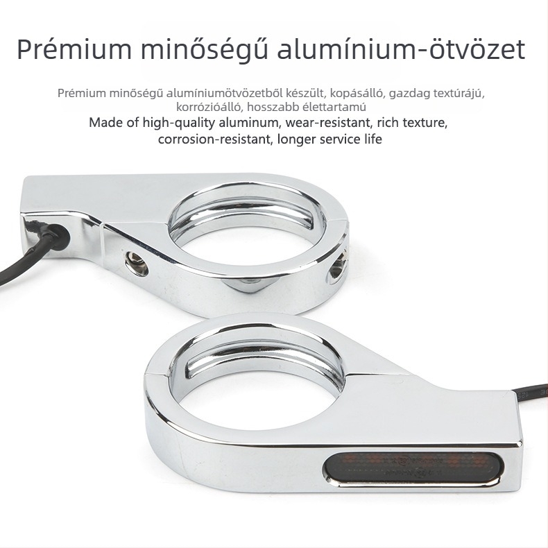 Csatolt LED indexlámpa 12V-os motorkerékpárokhoz, alumínium ötvözet ház, 3W LED