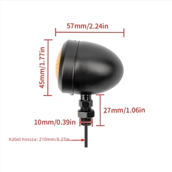 JS Egysoros irányjelző motorkerékpárhoz, Halogén, 12V, 10W, kompatibilis 12V egyhengeres motorokkal