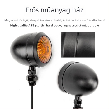 JS Egysoros irányjelző motorkerékpárhoz, Halogén, 12V, 10W, kompatibilis 12V egyhengeres motorokkal