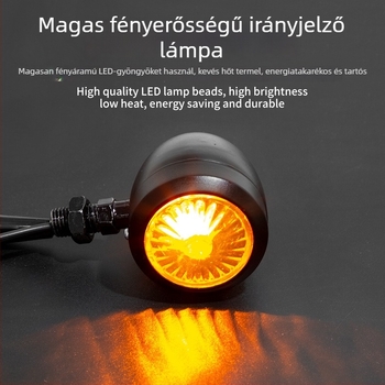 JS Egysoros irányjelző motorkerékpárhoz, Halogén, 12V, 10W, kompatibilis 12V egyhengeres motorokkal