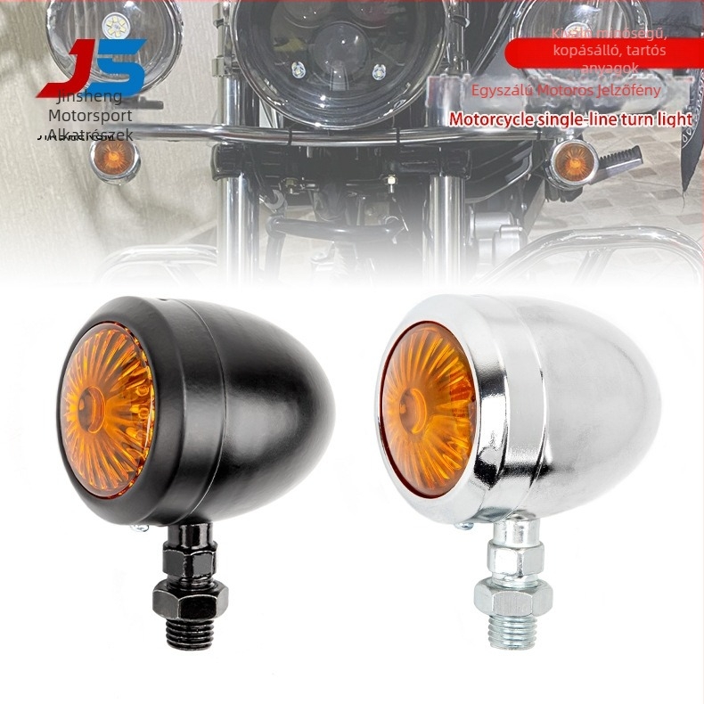 JS Egysoros irányjelző motorkerékpárhoz, Halogén, 12V, 10W, kompatibilis 12V egyhengeres motorokkal