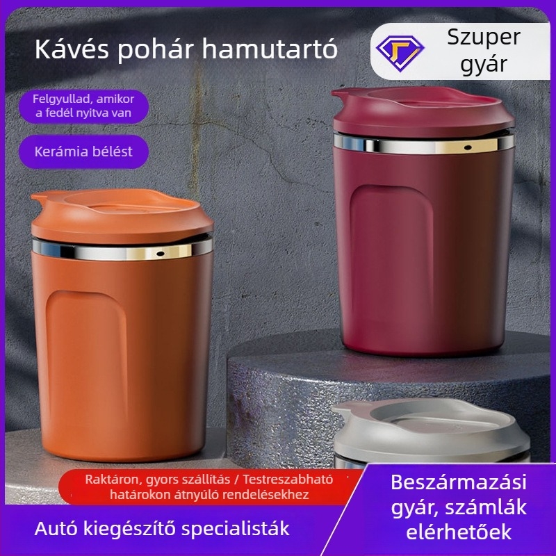 Weiyis autó hamutartó — gravírozott ABS + rozsdamentes acél, autóban/otthon/irodában használható, 127 g