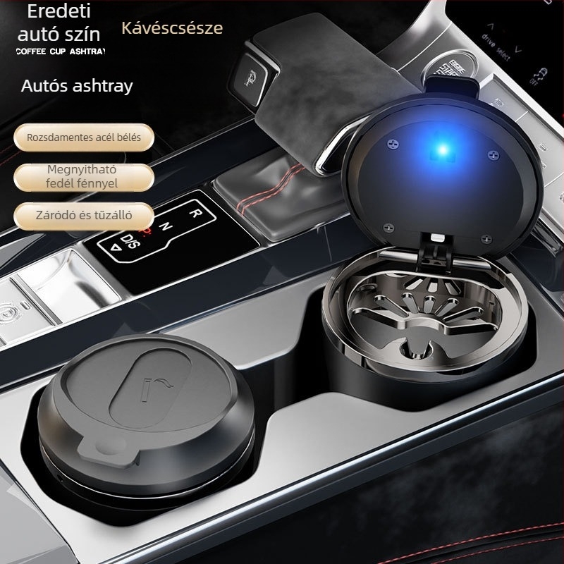 Weiyis autó hamutartó — gravírozott ABS + rozsdamentes acél, autóban/otthon/irodában használható, 127 g