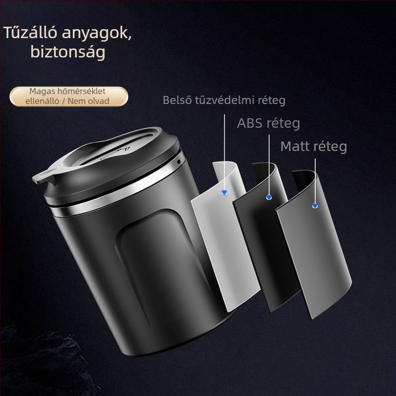 Weiyis autó hamutartó — gravírozott ABS + rozsdamentes acél, autóban/otthon/irodában használható, 127 g