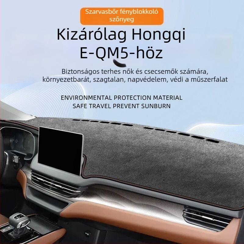 Hongqi EQM5 (2021–2025) autó műszerfal napvédő matrac, középkonzolhoz, hőszigetelés és UV védelem, mikroszálas bőr