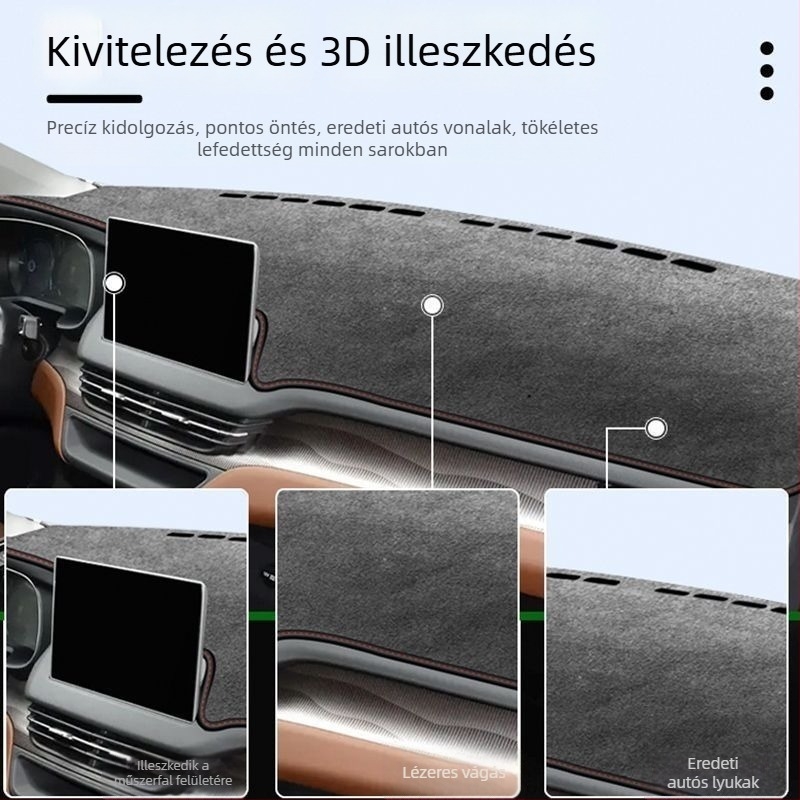 Hongqi EQM5 (2021–2025) autó műszerfal napvédő matrac, középkonzolhoz, hőszigetelés és UV védelem, mikroszálas bőr