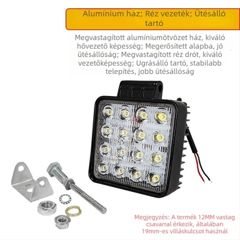 LED munka lámpa exkavátorokhoz és építőipari gépekhez, 48W, 12-60V, 6500K, modell Zs-1158, élettartam 10000 h