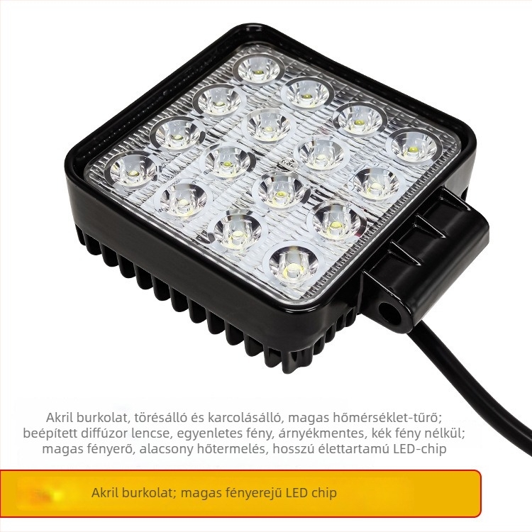 LED munka lámpa exkavátorokhoz és építőipari gépekhez, 48W, 12-60V, 6500K, modell Zs-1158, élettartam 10000 h