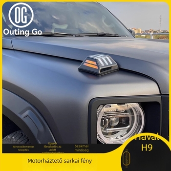 Haval H9-hez külső dekoratív világítási kiegészítő – modell fénygrilllel, ABS; motorháztető világítás, áramló IRÁNYJELZŐ, nappali fény