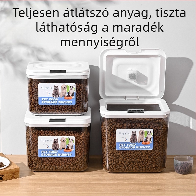 Morino PET tárolóedény macskák és kutyák ételeinek tárolására – nedvességálló, zárható, PET anyagú