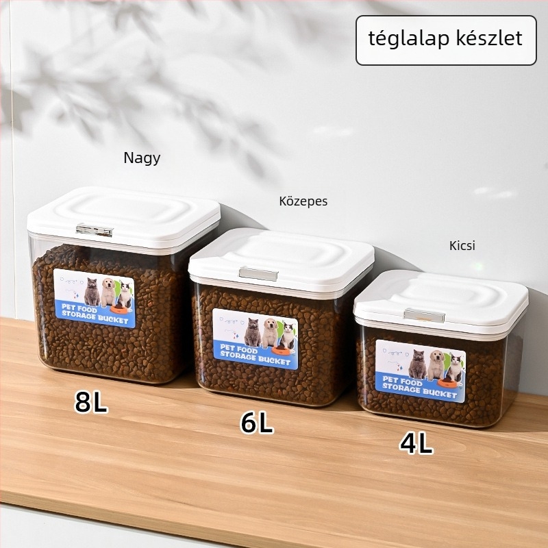 Morino PET tárolóedény macskák és kutyák ételeinek tárolására – nedvességálló, zárható, PET anyagú