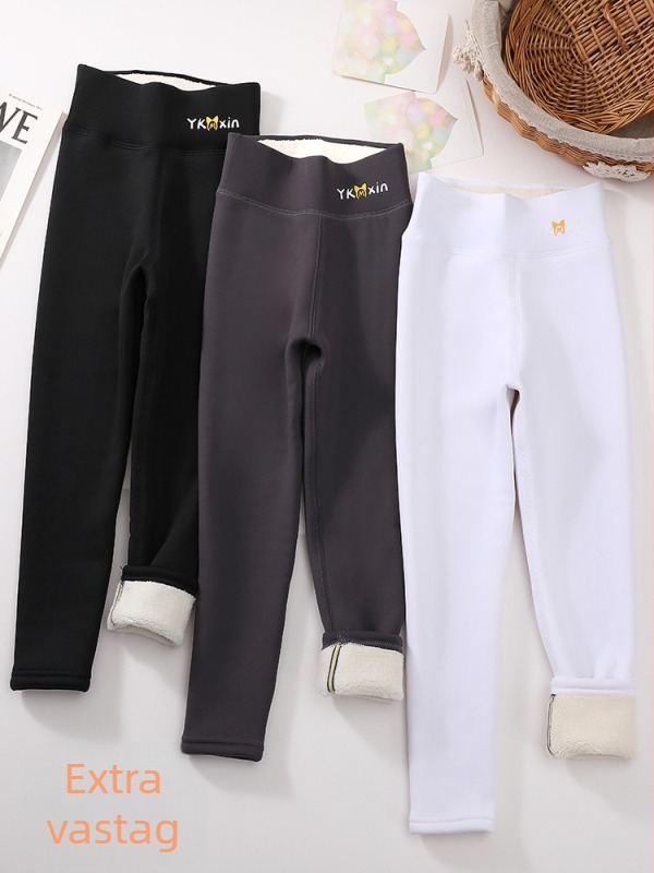 Lányoknak szóló plüss belsővel ellátott cápa-stílusú leggings jóga-gyakorláshoz, magas derék, nylon-elasztán anyag