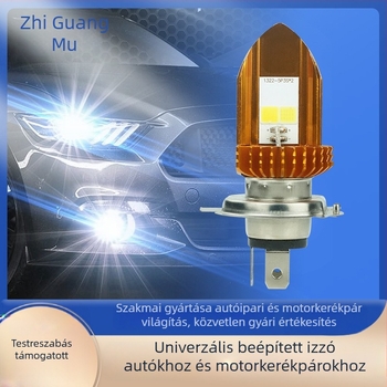 Motorkerékpár LED fényszóró spotlámpa kettős színű beépített világítással, off-road, három érintkezős izzó