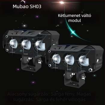 Három-diódás LED motorkerékpár reflektor, IP67, 36W, 8-80V, alumínium ház, LED 3570