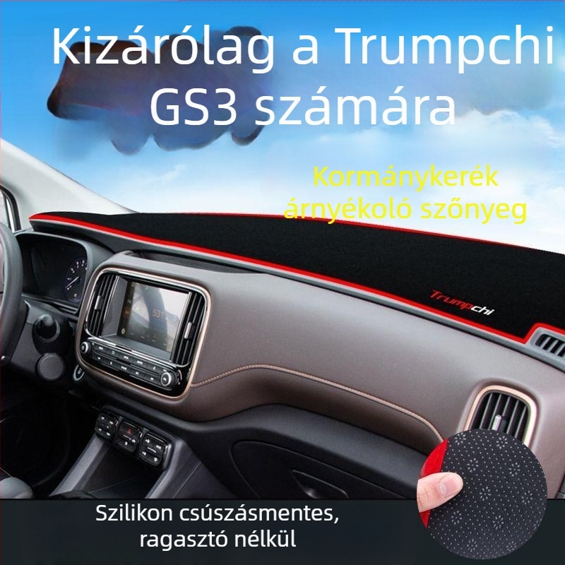 Műszerfal tükröződésmentes párna Trumpchi GS3/GE3 — dekoratív műszerfal burkolat, poliészter, márka logó