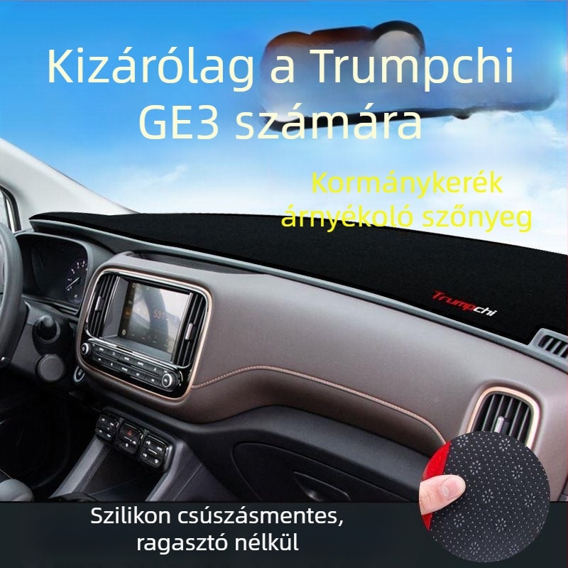 Műszerfal tükröződésmentes párna Trumpchi GS3/GE3 — dekoratív műszerfal burkolat, poliészter, márka logó