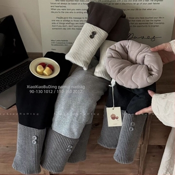 Little Pudding Téli leggings lányoknak, 1200 g kasmírselyem keverék, 3–8 év (100–140 cm), hideg időre -10°C-ig