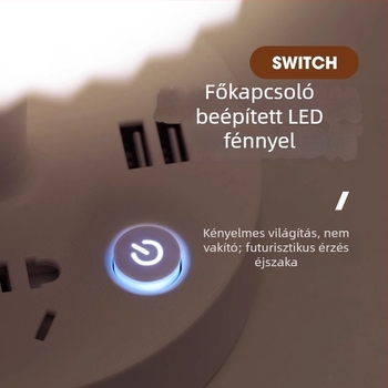 Többfunkciós LED asztali lámpa beépített dugaljjal és tápkábellel, szemvédő asztali lámpa állítható hideg–meleg fény