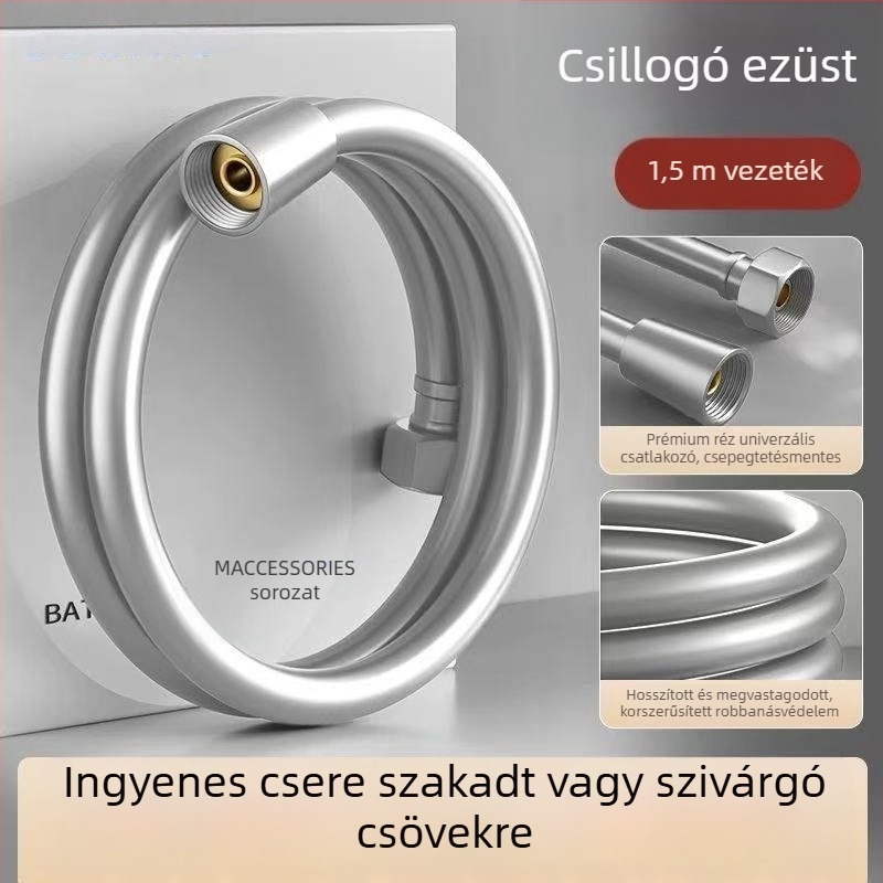 Zuhanyzótömlő kiegészítőcső PVC fejjel, JM074modell, CE tanúsítva