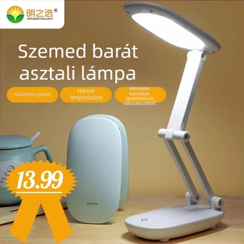 LED gyerekeknek szánt asztali lámpa USB töltéssel, összecsukható kivitel, érintéses vezérlés, beépített Li-ion akkumulátor, CRI ≥90