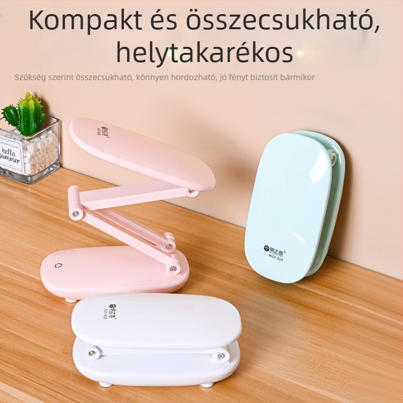 LED gyerekeknek szánt asztali lámpa USB töltéssel, összecsukható kivitel, érintéses vezérlés, beépített Li-ion akkumulátor, CRI ≥90