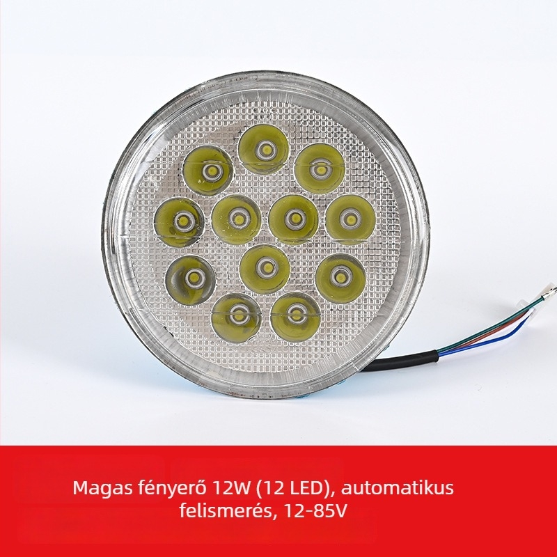 Elektromos motorkerékpár fényszóró, micro new, alumínium test, 12-85V, modell 3, általános kompatibilitás